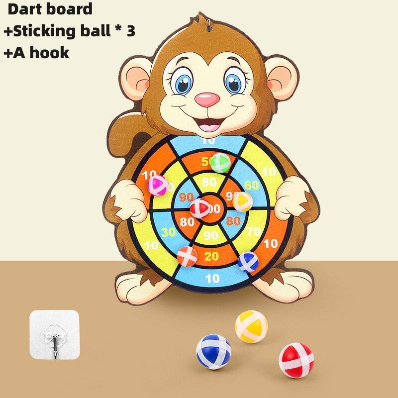 Bambini Cartoon Animal Dart Board Sticky Ball Rabbit Family giocattolo educativo interattivo regalo di natale