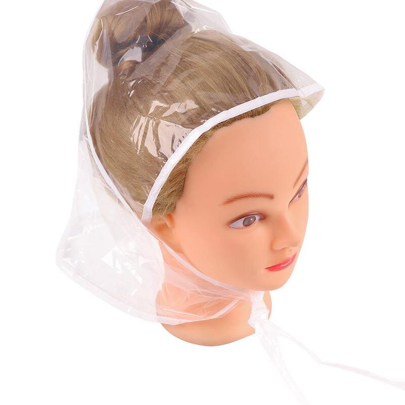Bonnet de pluie transparent réutilisable, bonnet pour cheveux