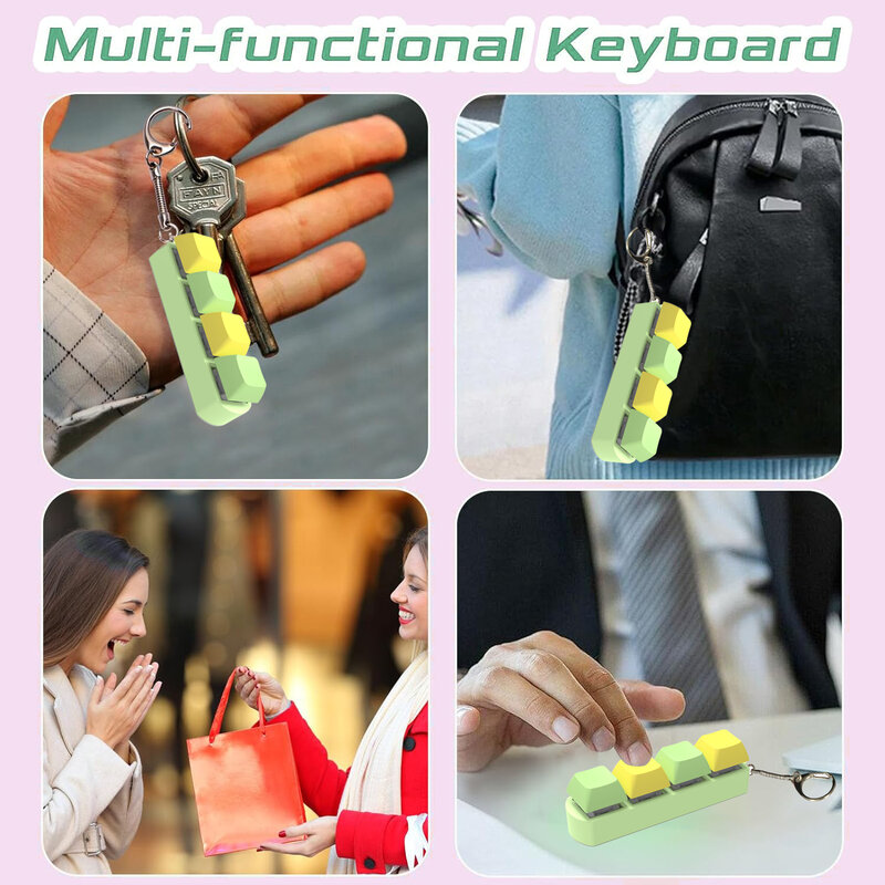Tastiera chiave giocattolo partito antistress fai da te Fidget pulsante Keycap Fidget portachiavi tastiera portachiavi giocattoli Finger Keyboard Caps Toy