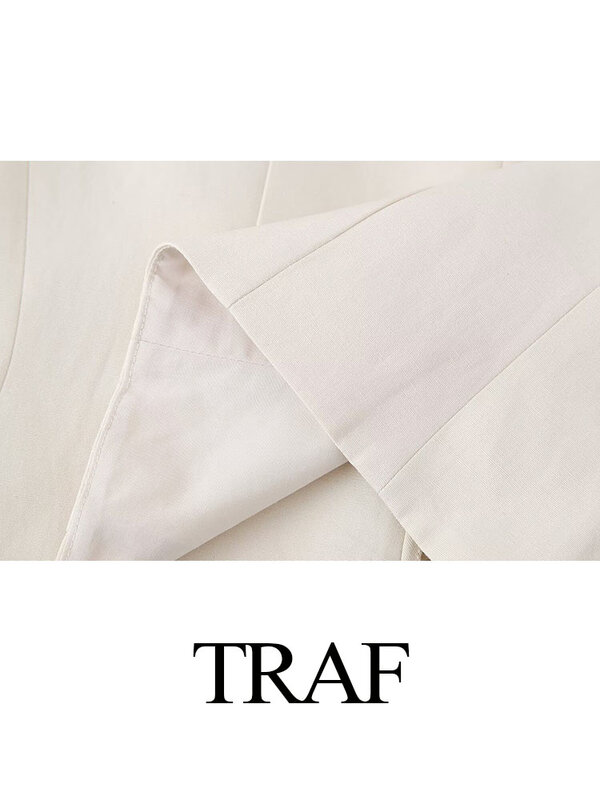 TRAF-بلوزات نسائية مجوفة من الدانتيل ، توبات بدون أكمام برقبة دائرية ، ملابس الشارع النسائية ، الصدريات أحادية اللون ، موضة الصيف ، جديدة ،
