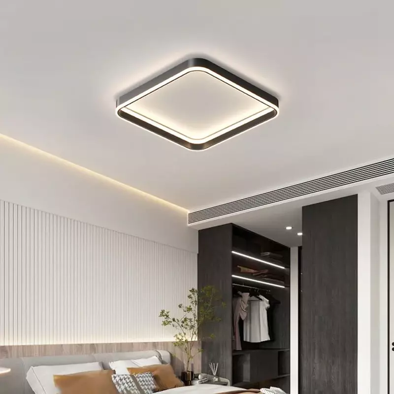 โคมไฟติดเพดาน LED ที่ทันสมัยสำหรับห้องนั่งเล่นห้องรับประทานอาหารห้องเรียนห้องเก็บเสื้อคลุมโคมไฟเพดานห้องนอนโคมไฟระย้าการตกแต่งบ้านโคมไฟมันเงา