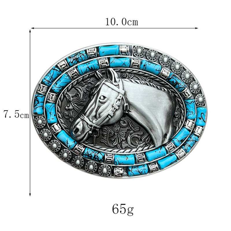 Boucle de ceinture tête de cheval, style occidental, européen et américain