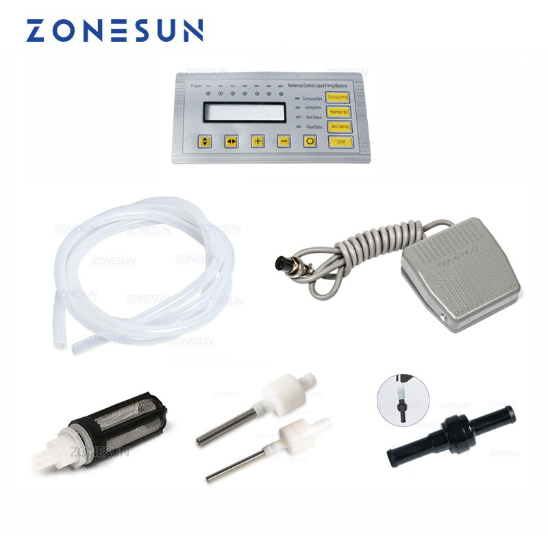 ZONESUN Accessories Spare Parts of GFK-160 Filling Machine Food Processor Pump Tube Nozzles Filter Controller Sticker Pedal