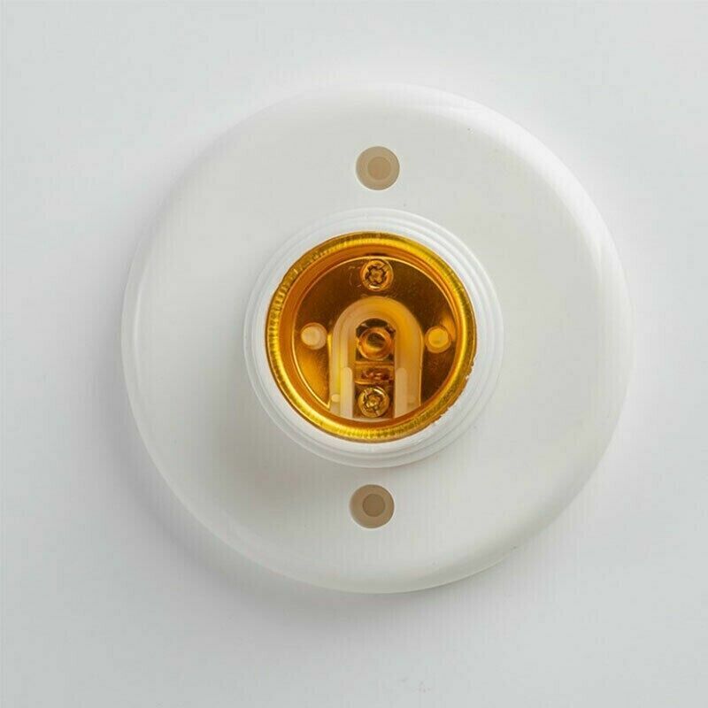 Soquete da lâmpada do teto do ouro branco, E27 Screw Cap Socket, Fixação Base Stand Holder, Soquete de lâmpada para casa, 6A, 250V, 1Pc