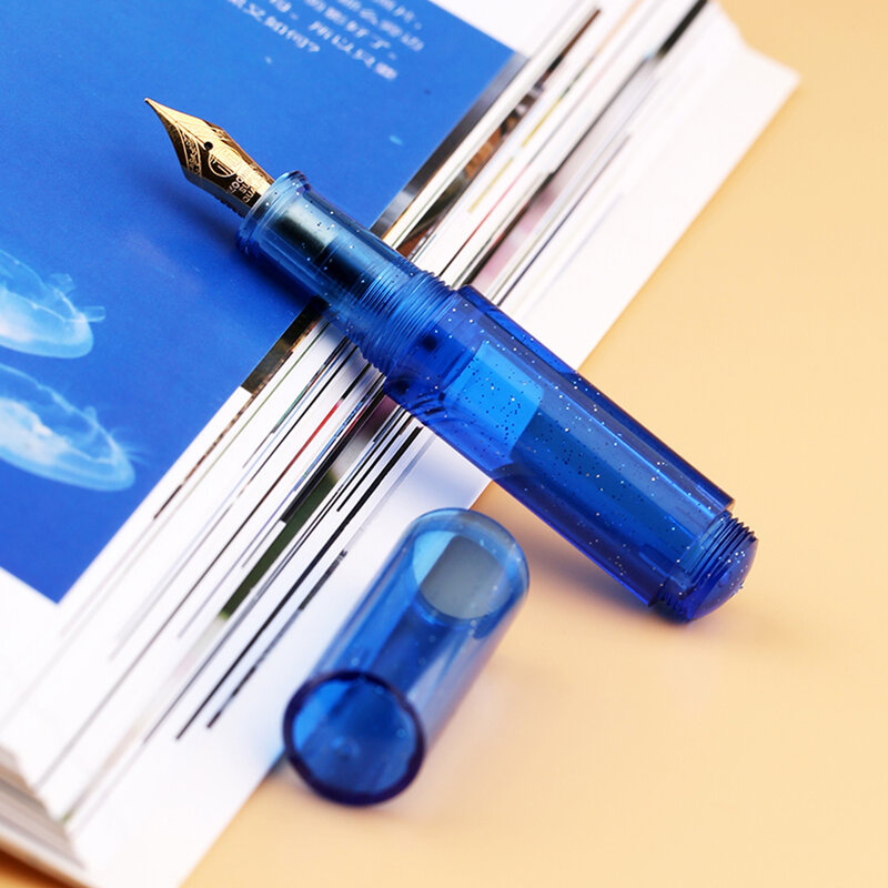 MAJOHN penne stilografiche brancai di seconda generazione penna a inchiostro per scrittura cielo stellato trasparente Macaron Maillard Mini penna tascabile marrone