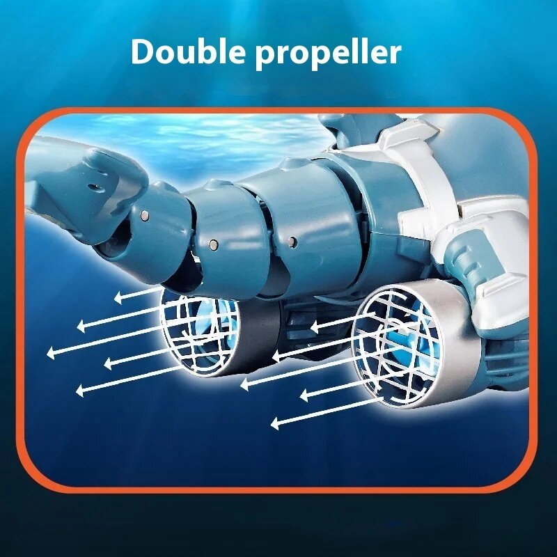 Rc Simulated Animals Boat 2.4g Remote-Controlled Dolphin Boat Toy  Dual Propellers Rotating Sphereswimming Pool Summer Toys Gift