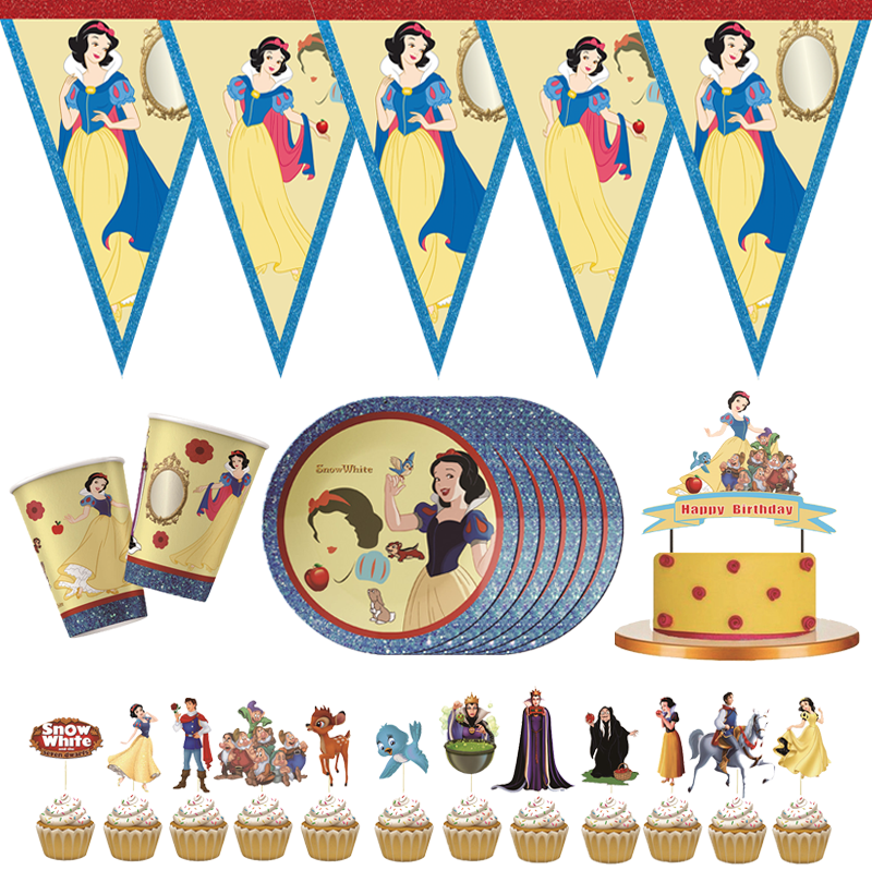 Белоснежка, замороженный баннер на день рождения, украшения для вечеринки в честь Дня рождения ребенка, гирлянда-флажки на день рождения принцессы