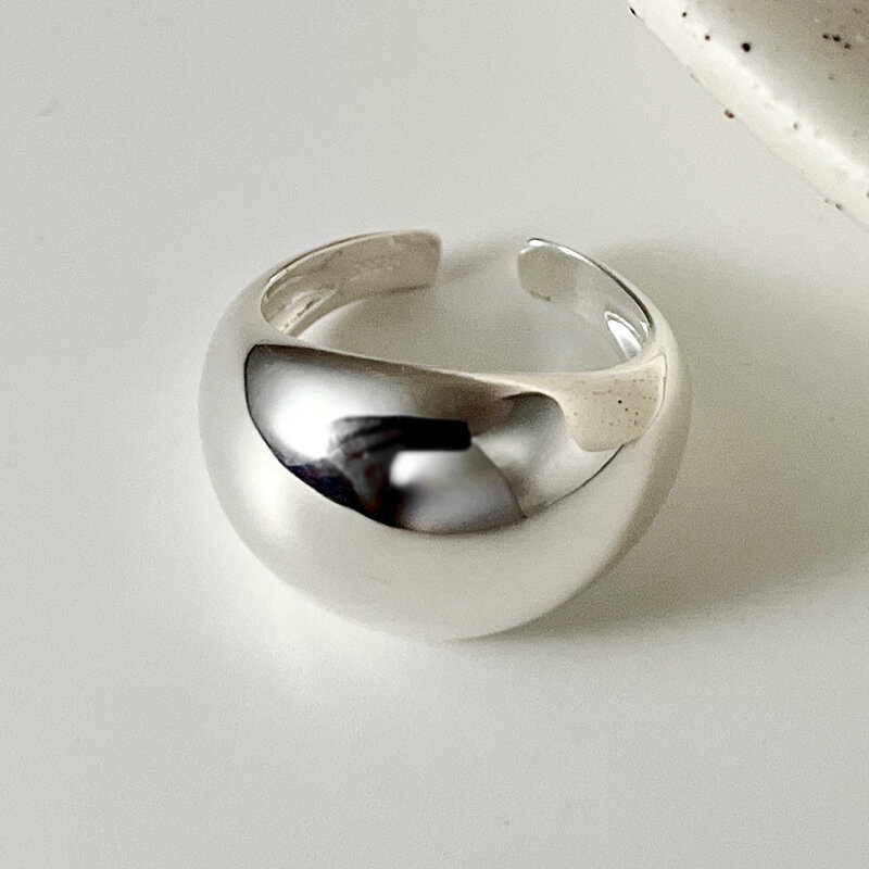 925 Sterling Silver superficie liscia femminile anello regolabile fedi nuziali per le donne gioielli di lusso accessori all'ingrosso soldi 925