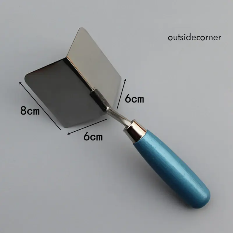 Aço inoxidável Drywall Corner Tool, Faca exterior e interior, Canto Trowel para Drywall Gyprock Pladur, 8x6cm