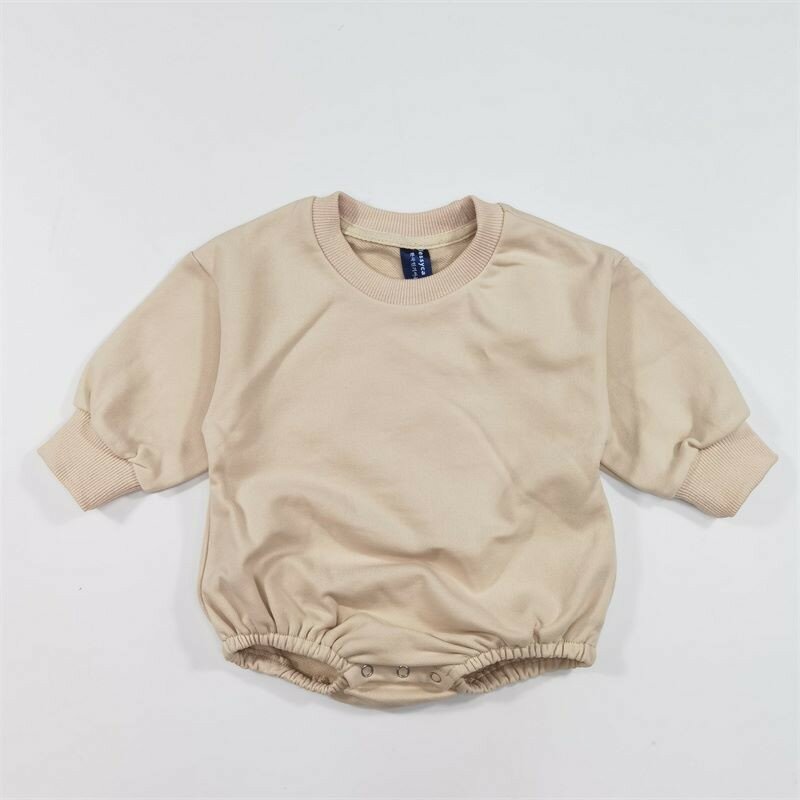 Bodysuit casual de manga comprida bebê macacão infantil de algodão menina recém-nascido de cor sólida Onesie, roupas de criança nova, outono, 2023