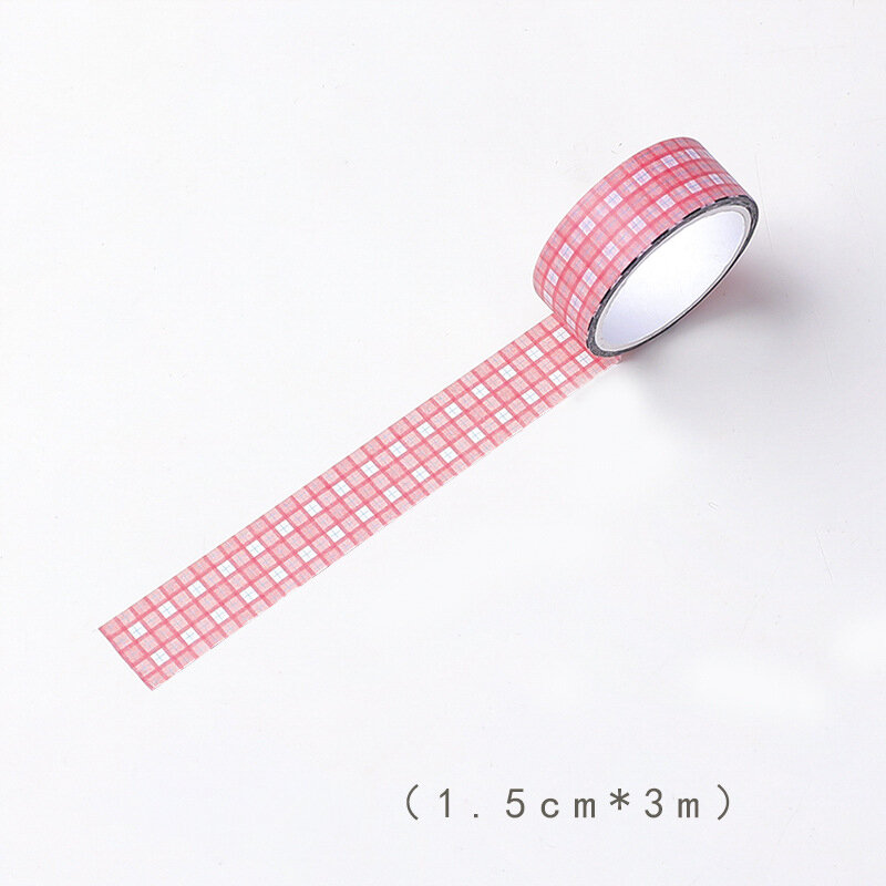 Kawaii Colored Checkered Tape Decorative Adhesive Tape Washi Tape DIY Scrapbooking Sticker Diary Label Stationery Supplies