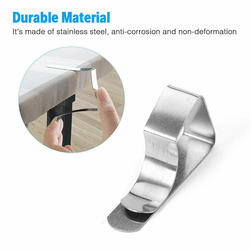 8Pcs Stainless Steel Tablecloth Clamps Table Cloth Clips Holder Clip For Party Wedding Table Cover Clamps Decorative