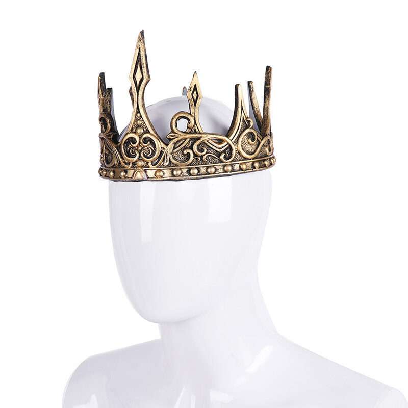 Crown King untuk pria mahkota Halloween kostum Kings partyabad pertengahan Prom Boysroyal Vintage penyihir hiasan kepala