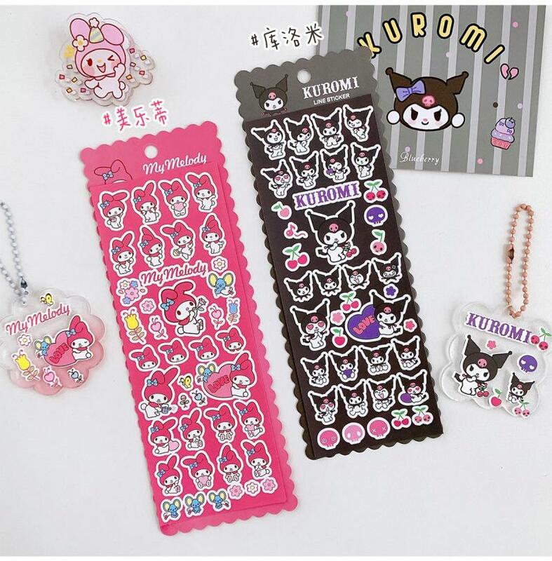 Kawaii Leuke Sanrio Kuromi Mymelody Cinnamoroll Sticker Hand Account Diy Mobiele Telefoon Versieren Meisje Kerst Cadeau Voor Kinderen