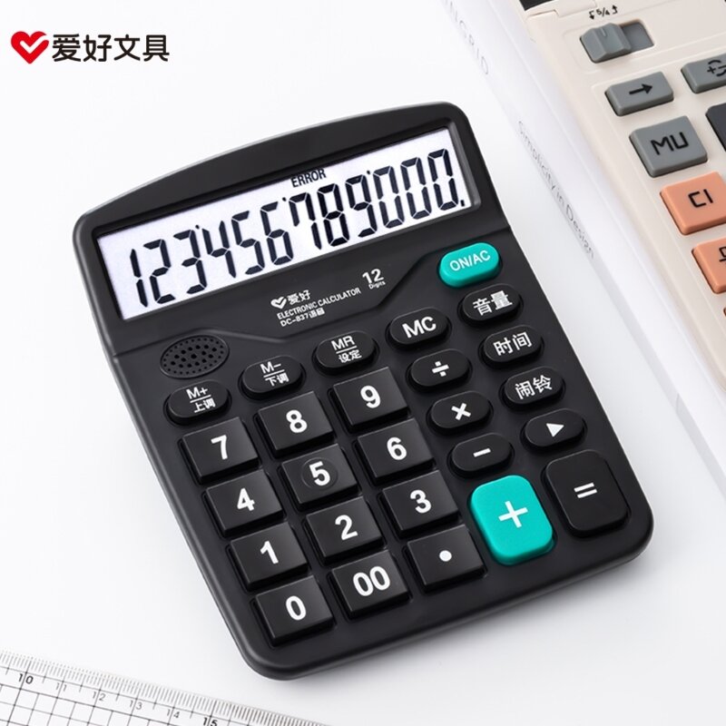 Kalkulatory stacjonarne Elektroniczny kalkulator biurowy 12-cyfrowym dużym wyświetlaczem