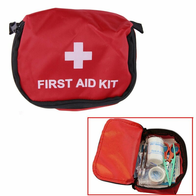 Kit de primeros auxilios de 0,7l, bolsa vacía de PVC rojo para acampar al aire libre, supervivencia de emergencia, vendaje de medicamentos, bolsa de almacenamiento impermeable de 11x15,5x5cm
