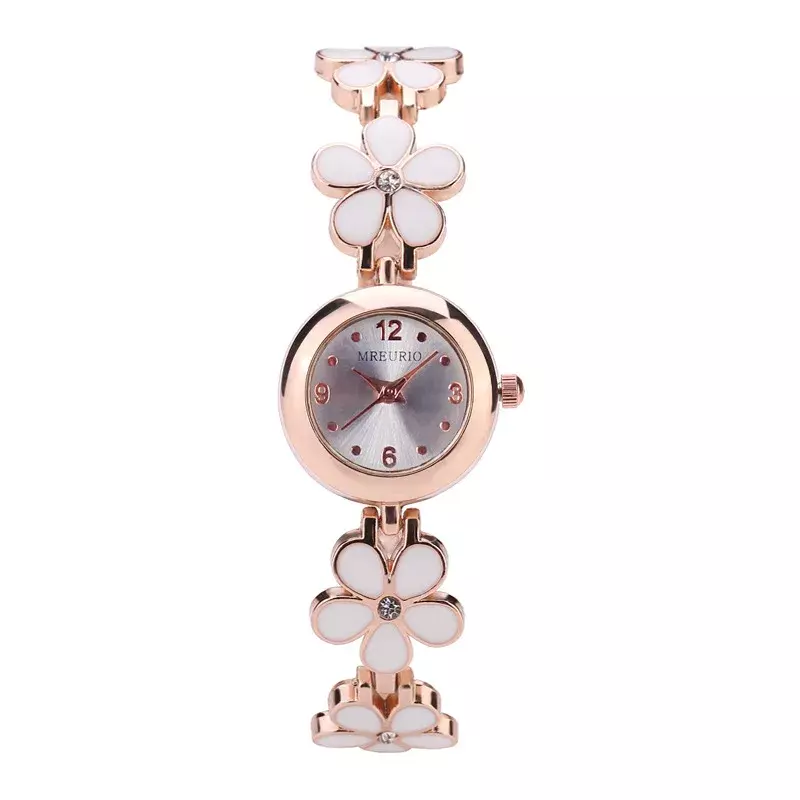 Relógio de pulseira de flores simples feminino, Fashion, Pequeno, Fresco