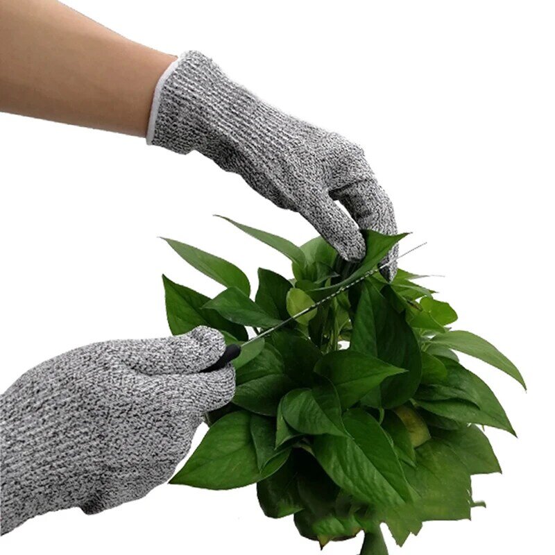 Rękawice zabezpieczające HPPE poziom 5 wytrzymałe przemysłowe kuchenne ogrodnictwo zapobiegające zarysowaniom, odporne na przecięcie szkła, wielofunkcyjne cięcie