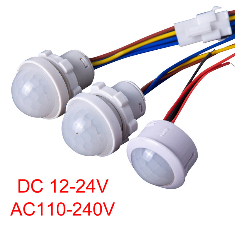 AC110-240V interruttore della luce del sensore automatico LED PIR rilevamento del sensore di movimento a infrarossi Mini luce notturna sensibile al LED per interni ed esterni
