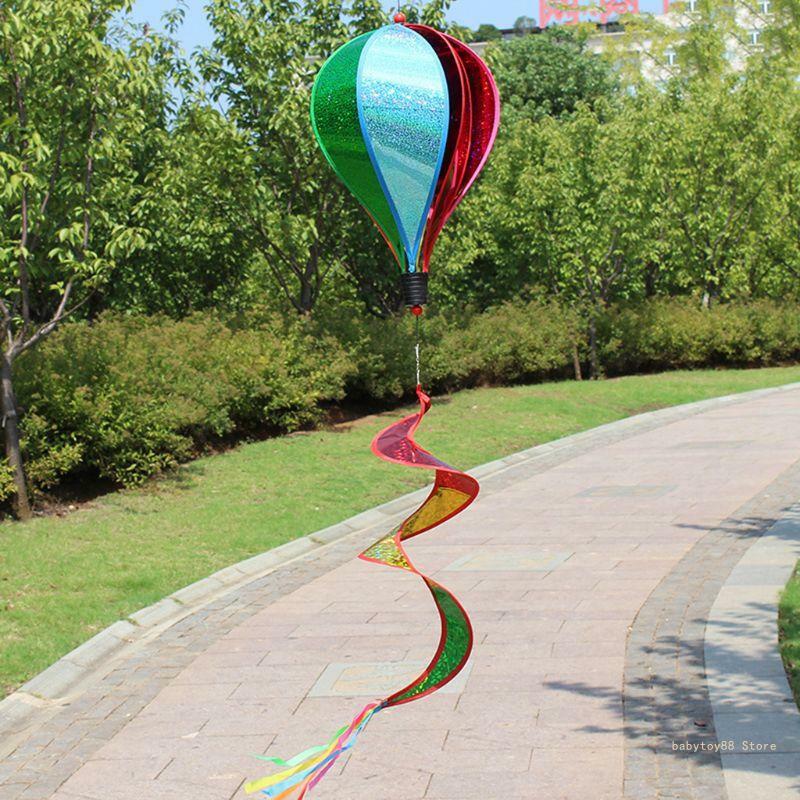 Y4UD Hot Air Balloon Toy Windmill Spinner Garden Lawn Yard Ornament Outdoor Party Fav
