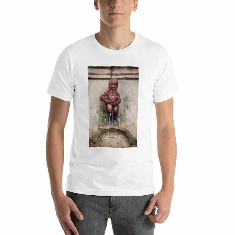 Camiseta de entrenamiento para hombre, camisa con estampado de animales, Manneken pis espeluznante, Anime, nueva