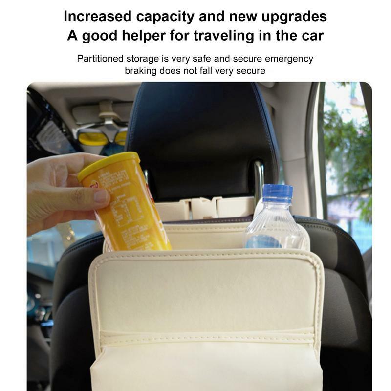 Car Seat Organizer Backseat 2 In 1 Car Snack Organizer Phone Storage Leather Bag Interior Accessories For Vehicle SUV Truck