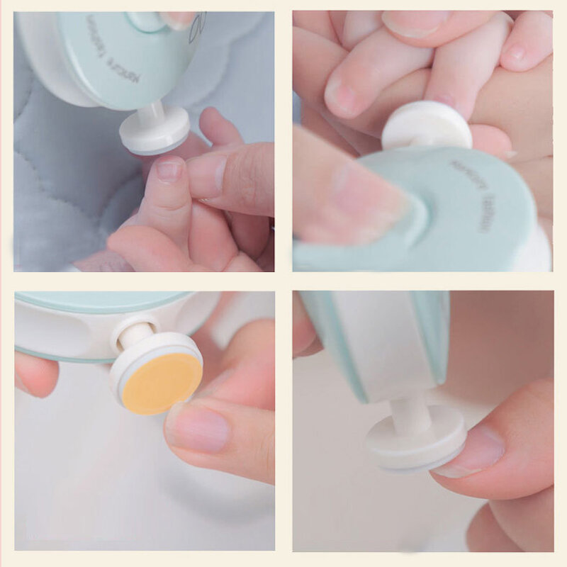 6 pz/set Electric Baby Nail Trimmer Kid Nail Polisher Tool forbici per Manicure per neonati Kit per l'igiene del neonato tagliaunghie per bambini