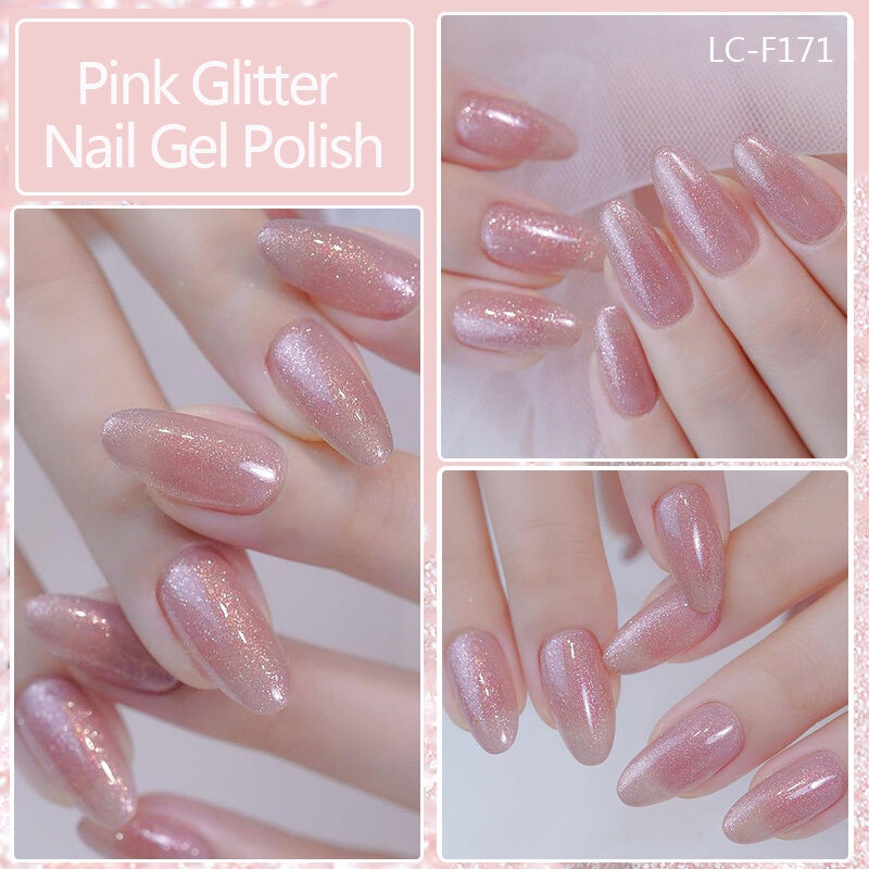 Lilicute Nude Pink Glitter Gel Nagellak 152 Kleuren Vonkende Pailletten Allemaal Voor Manicure Semi-Permanent Doorweekt Nagellak