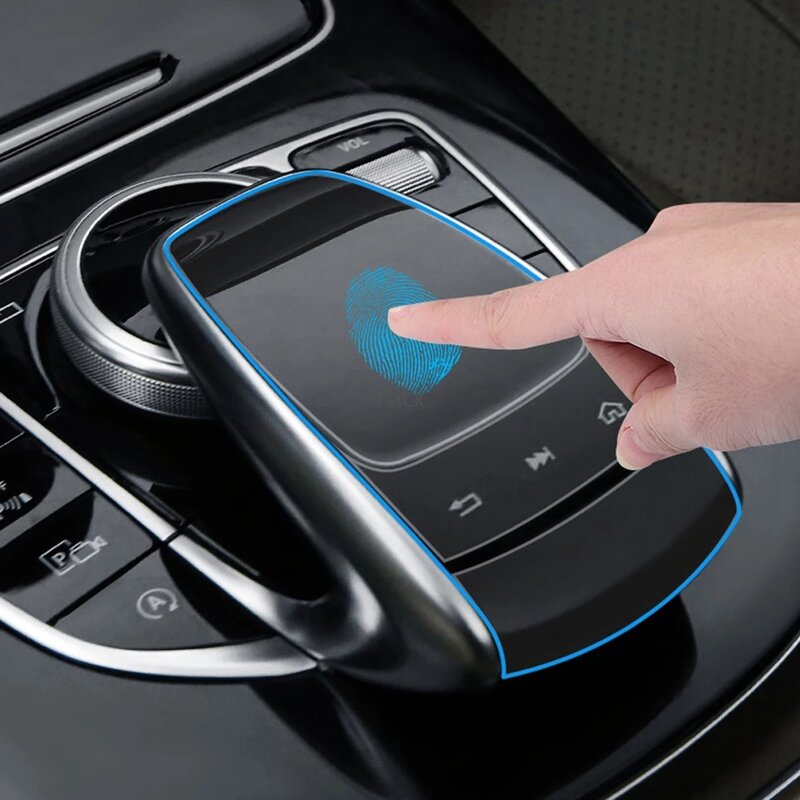 14Pcs Central Control Media Button Mouse S n TPU Protector Film for Mercedes Benz C E GLC W213 W205 X253 2015-2019