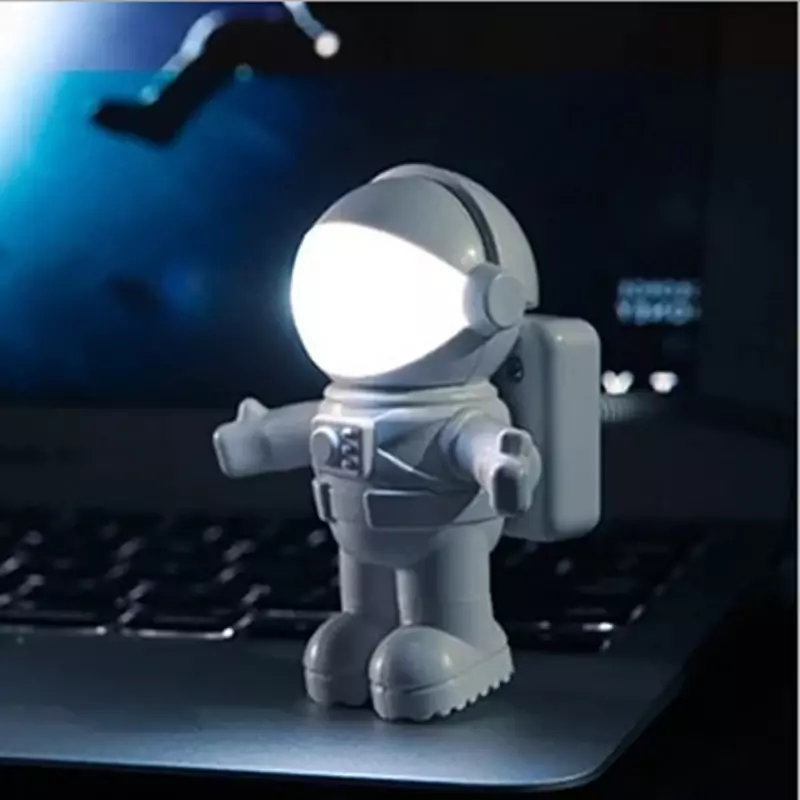 Luce notturna portatile alimentata tramite USB luci per libri da lettura lampada da scrivania astronauta luce a LED per luce di illuminazione della tastiera del Computer portatile