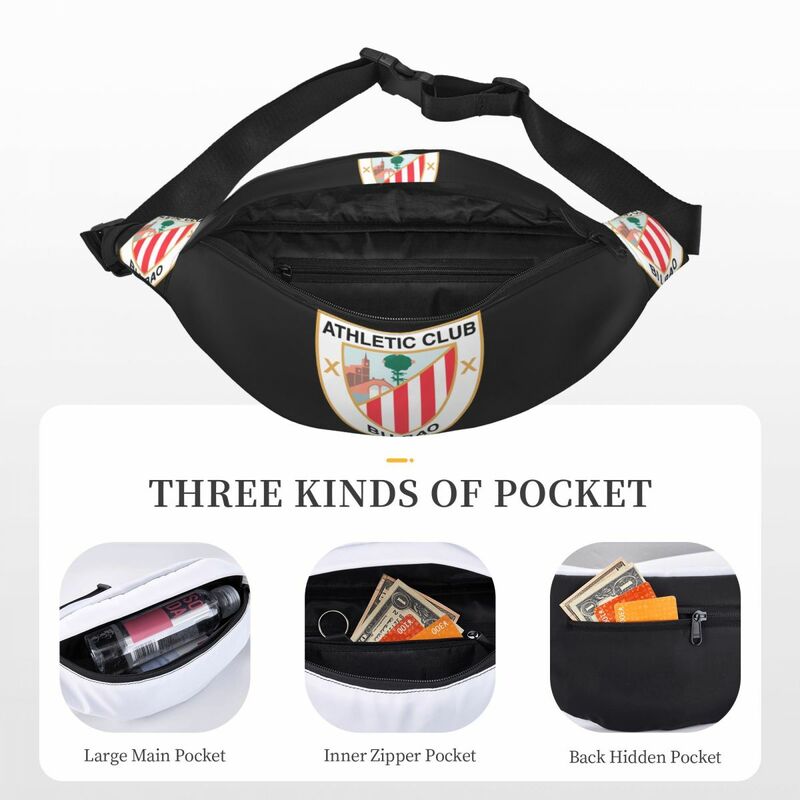 Athletic Bilbao Unisex Cintura Bag, Multifunções Sling Crossbody Bags, Peito Malas, Short Trip Pack