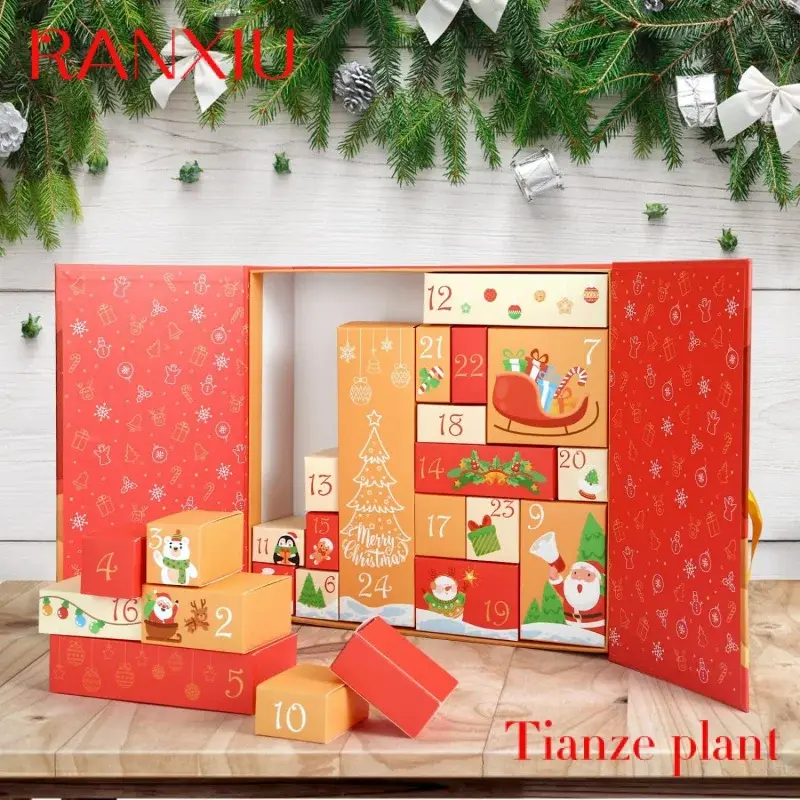 CustomCustom Shape Empty Refillable Countdown Calendar With 24 Gift Packaging Boxes Advent Calendar Box For Kids