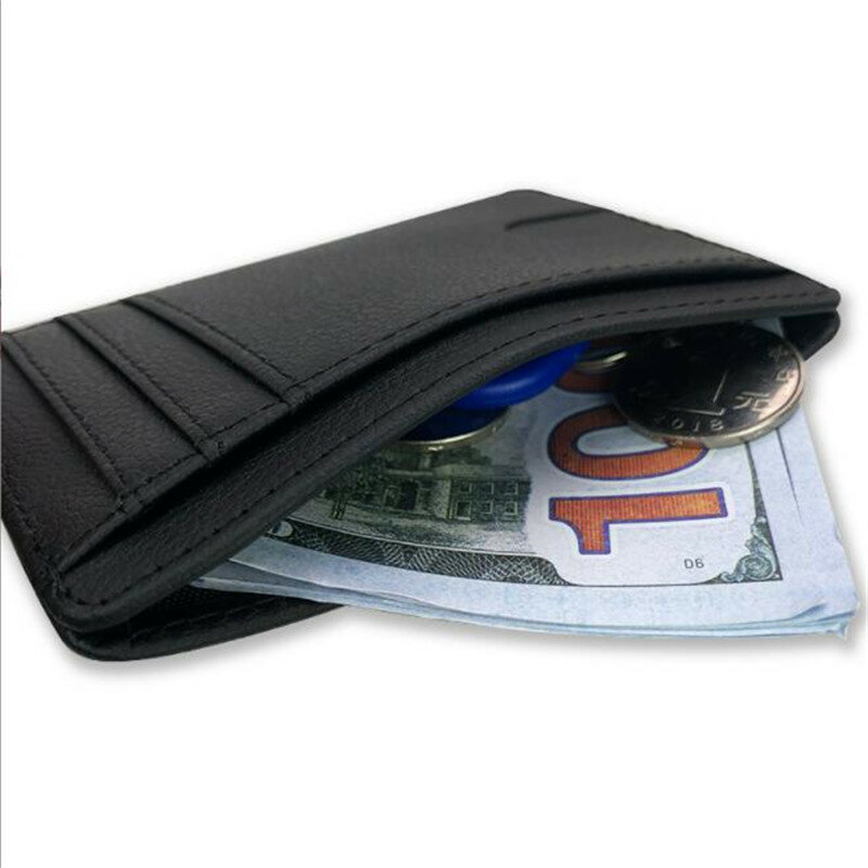 Тонкий кожаный кошелек с 8 отделениями и блокировкой RFID, кредитница, удостоверение личности, бумажник, чехол для денег, чехол с защитой от кражи для мужчин и женщин, модные сумки