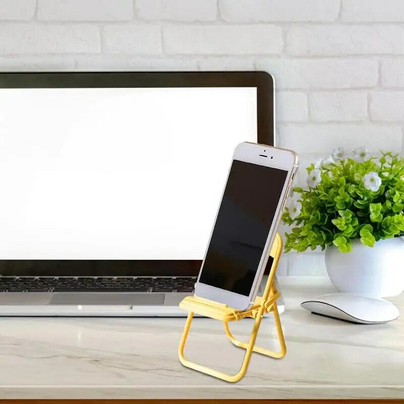 Mini chaise pliante avec support de téléphone, chaise pliable l'inventaire, support de téléphone portable, exquis, lisse