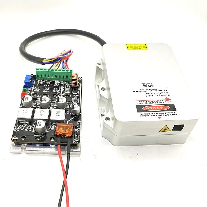 RGB 10W 638nm/3w+525nm/3w+450nm/4w White Light Colorful Stage Laser Module TTL/Analog + Power Supply