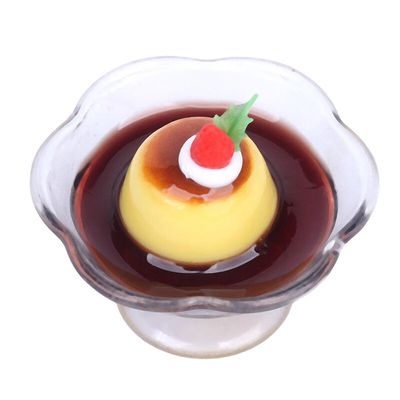 1PC Doll House Miniature Pudding Cup Simulation Food Model Toys For Mini Decoration Dollhouse Accessories Living Scene Decor