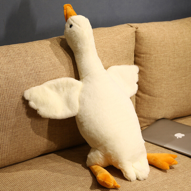 Big Goose Plush Toy Fluffy Duck Stuffed Doll Cute Animal Swan Plush Toys Sofa Pillow Home Decor Christmas Gift for Kids Girls