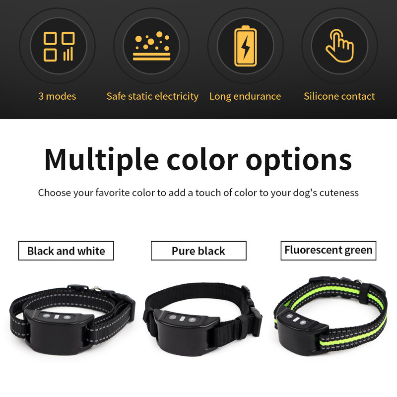 Electric Anti Barking Device Small Pet Dog Training Collar Adjustable Ultrasonic No Barking Tone Shock Teaching Tool