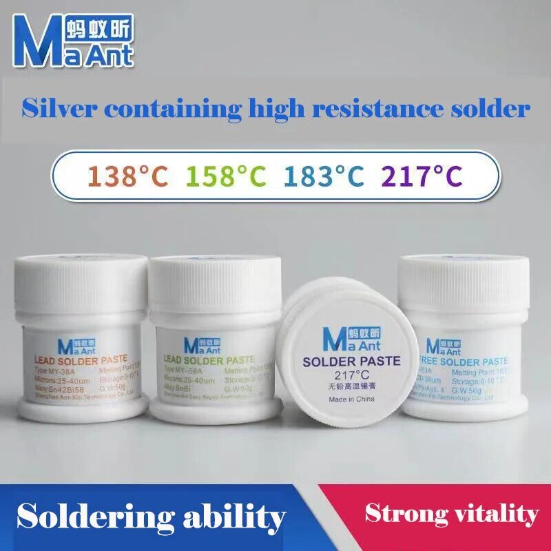 Ma Ant Professional 138 158 183 217 Degree Lead Free Leaded Middle Layer Special Solder Paste for iPhone Medium Low Temperature