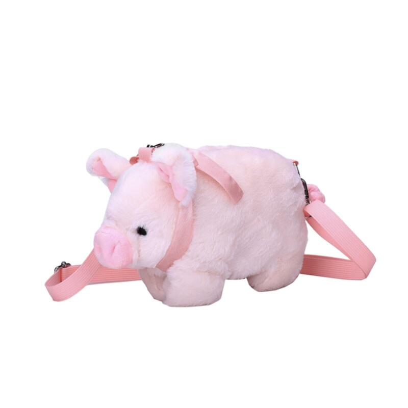 Bolsa de ombro com alça ajustável para mulheres, Pink Piggy, bolsa crossbody