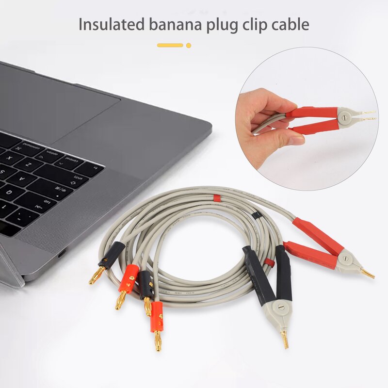 1 Paar isolierte Bananen stecker Clips Kabel niedriger Widerstand lcr Clip Sonde führt Test Meter Terminal Kelvin neu