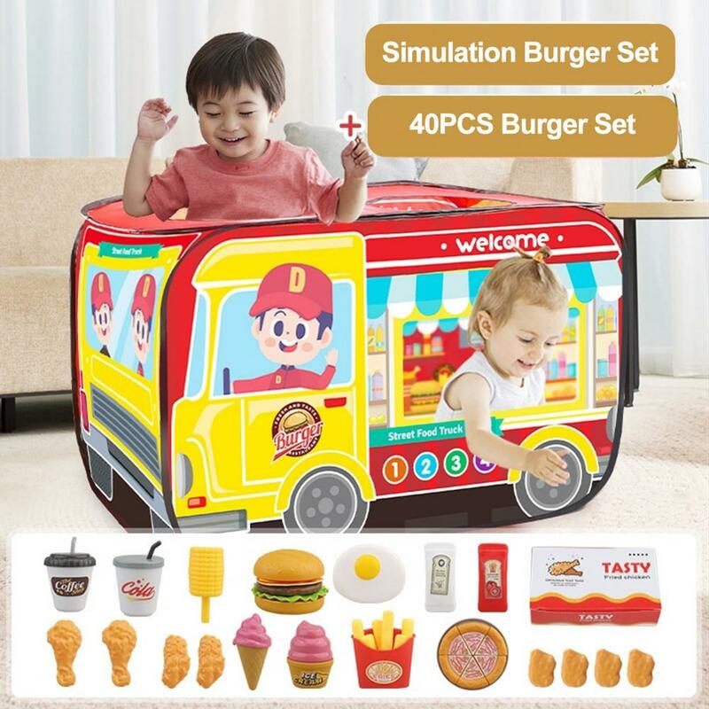 Food Toys for Kids Safe Durable Children's Burger Set Bright Color Simulation Kitchen Cooking Toy for Playtime for Toddlers