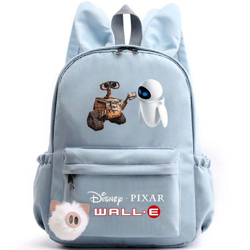 Disney Wall-E-Sac à dos Robot pour filles et garçons, sac à dos pour enfants adolescents, sacs d'école décontractés, sacs à dos de voyage avec oreilles de lapin