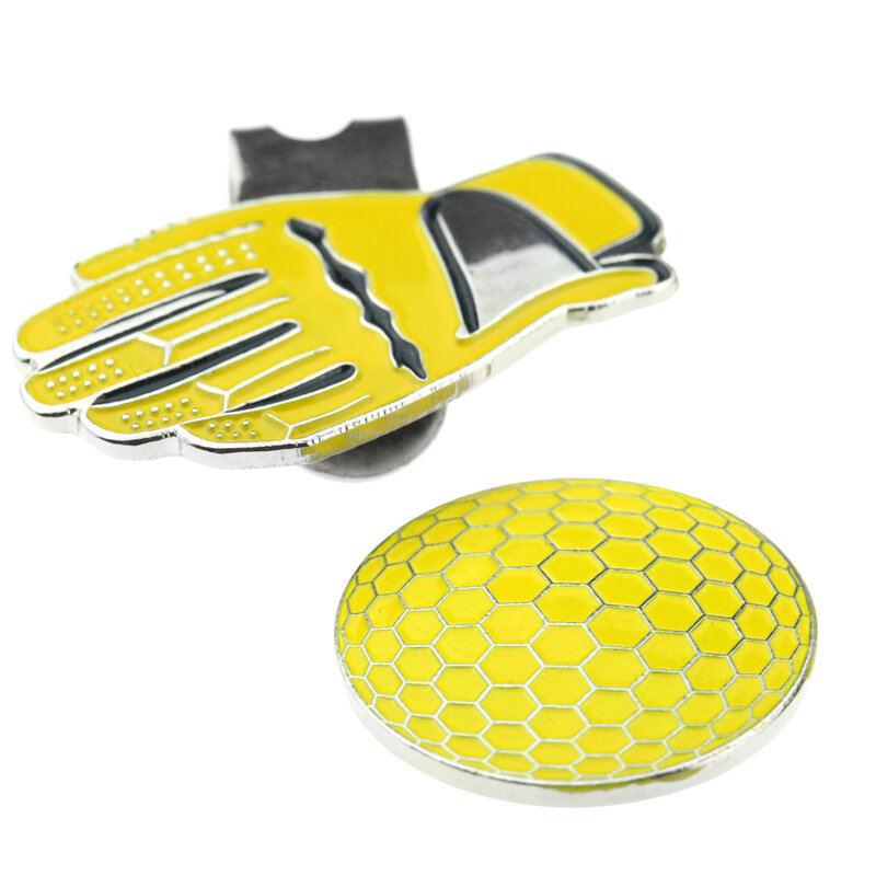 Gohantee 3個アウトドアスポーツ手袋形ゴルフ帽子バイザークリップ磁気ゴルフボールマークポケットサイズ合金キャップ装飾