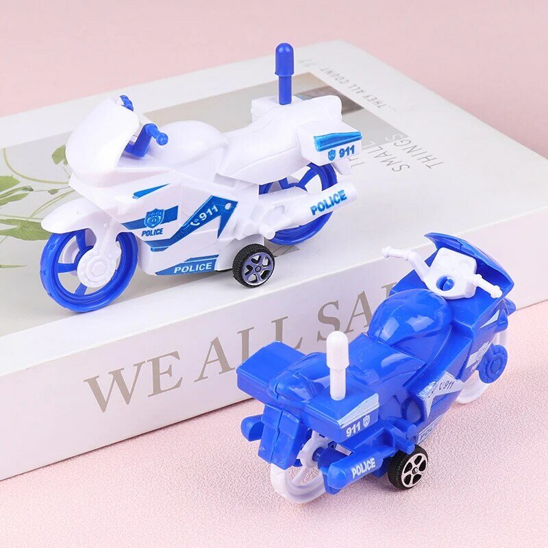 1Pc Pull Back Motorcycle Police Car Model Toy Simulation Motorbike Toys Mini Kids Educational Toy Wheels Can Glide Children Gift