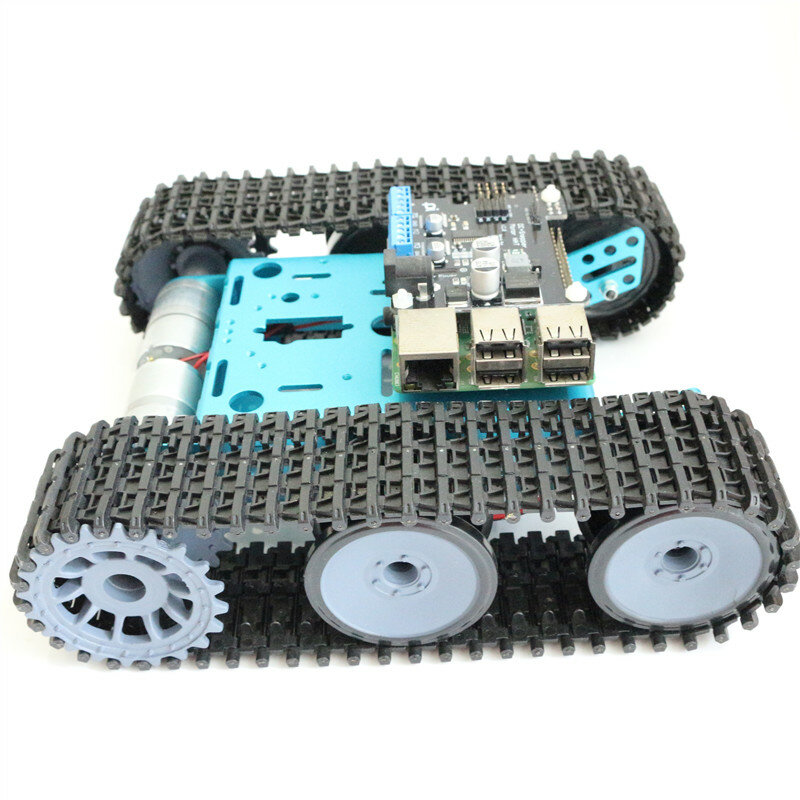 Chasis de tanque RC, carro de absorción de impacto, marco de Metal sobre orugas con Motor de 6-9V para Robot Arduino, Kit de bricolaje, coche Robot programable