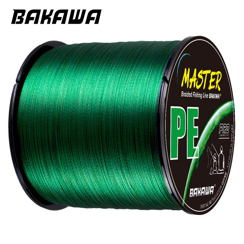 BAKAWA – ligne de pêche à la carpe tressée, fil PE Multifilament japonais Super solide et Durable, matériel lisse, 300M, 500M, 1000M, 100M