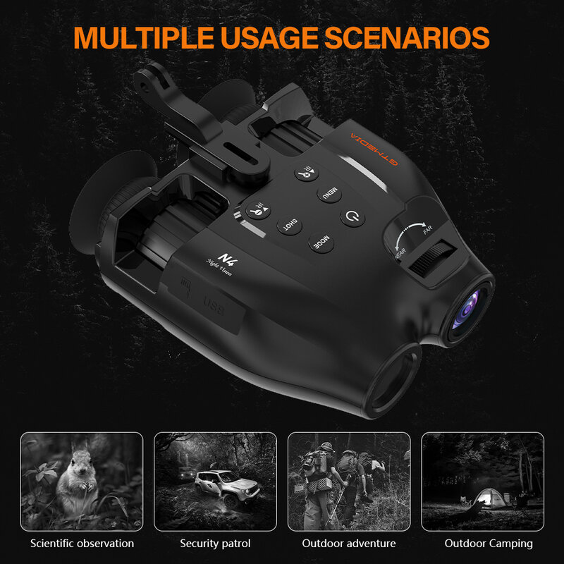 GTMEDIA N4 HD Screen Binocular Night Vision Device 1080P Video IPX6 Waterproof for Outdoor Hunting Infrared Night Vision Device