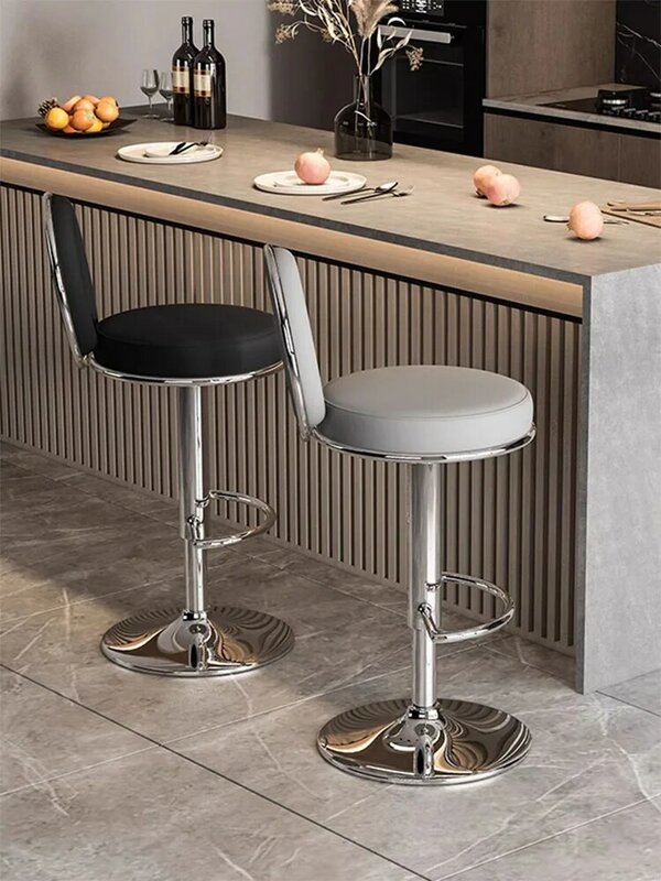 Dom umeblowanie stołki barowe, wysokie stołki, podnoszone oparcia, stołki barowe w recepcji, obrotowe wysokie stołki handlowe