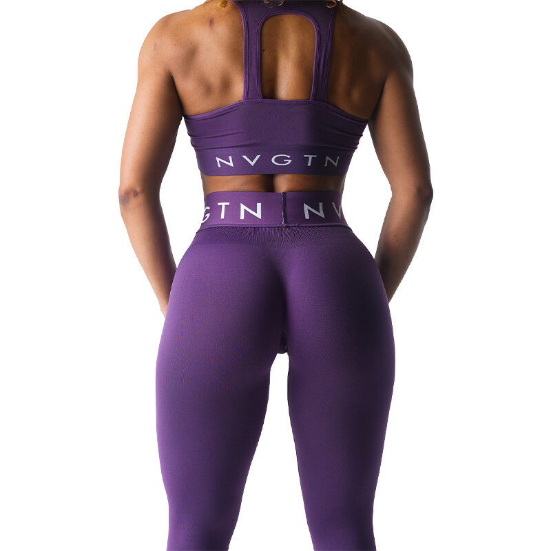 Nvgtn-Leggings esportivos sem costura para mulheres, calças justas de spandex, fitness, elástico, respirável, levantamento de quadril, lazer, esportes, corrida